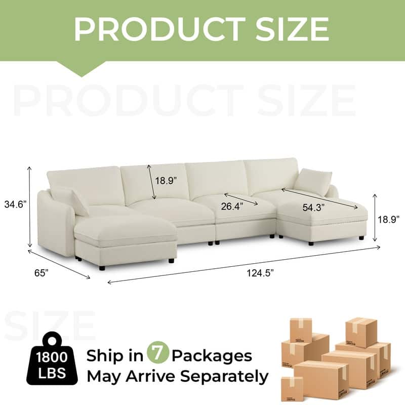 Spruce & Spring Oversized Cloud Modular Sectional Couches for Living Room
