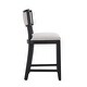 preview thumbnail 11 of 15, Set of 2 High Barstool with Back Upholstered Dining Chair, Wooden Frame Bar Chair for Home Bar, Kitchen Counter, Beige+Black