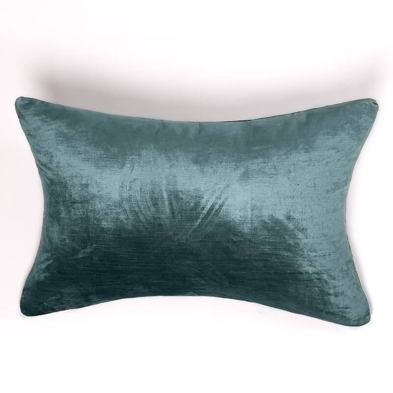 Lia Rayon Velvet Sham, Steel Blue, Euro - Peacock - King Sham