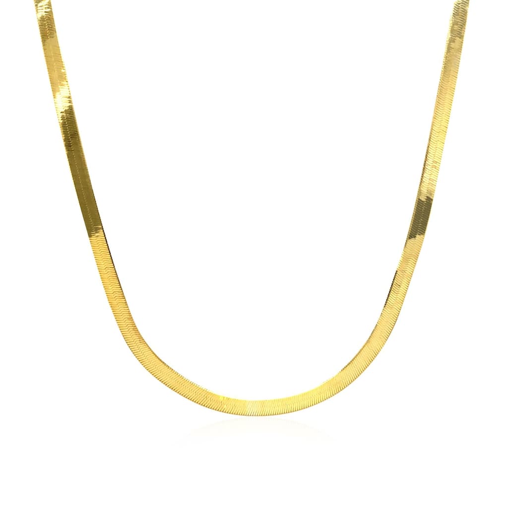 MayaMila 3.0mm 14k Yellow Gold Super Flex Herringbone Chain