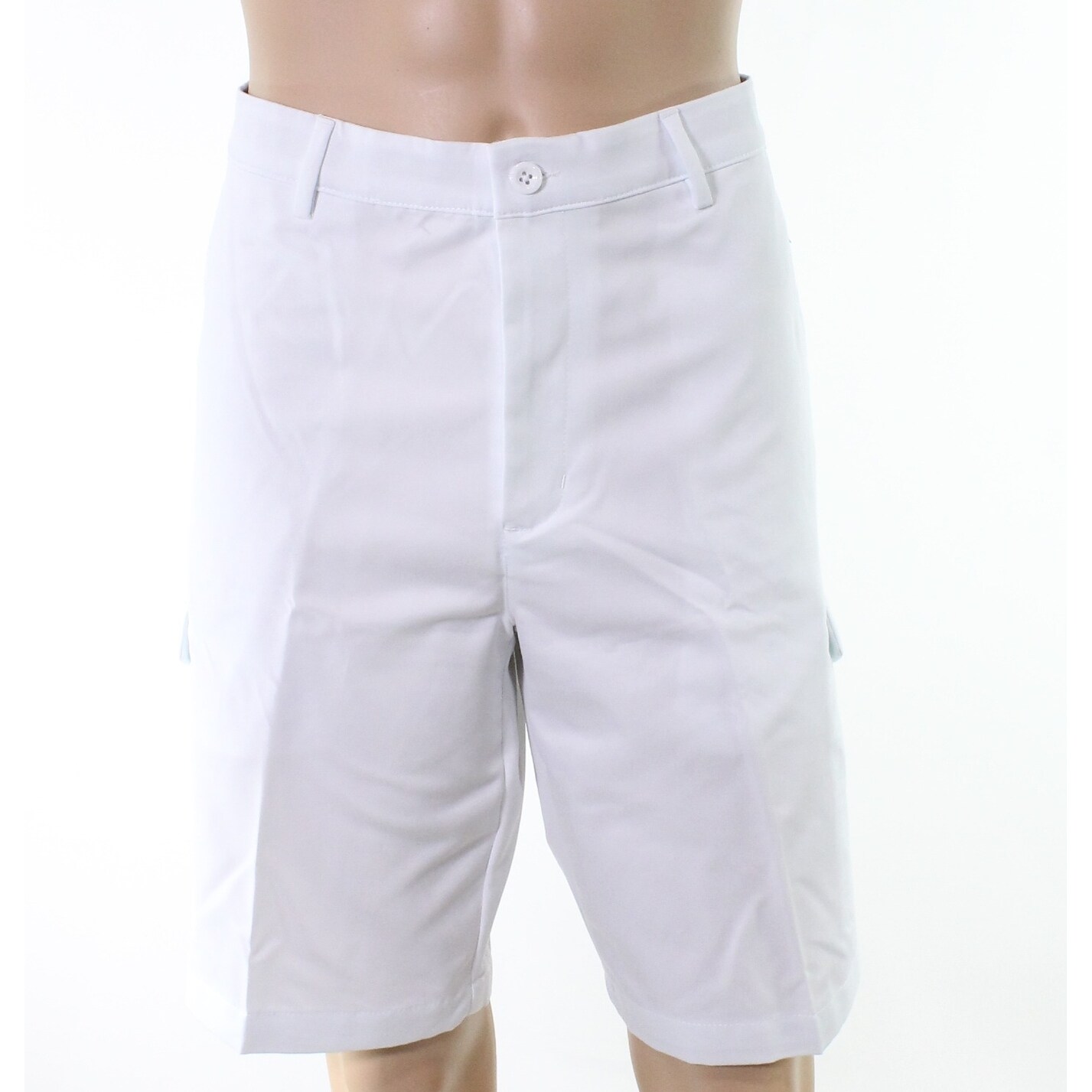 Shop Greg Norman White Mens Size 40 Flat Front Zip Fly Cargo Shorts Overstock 28245807