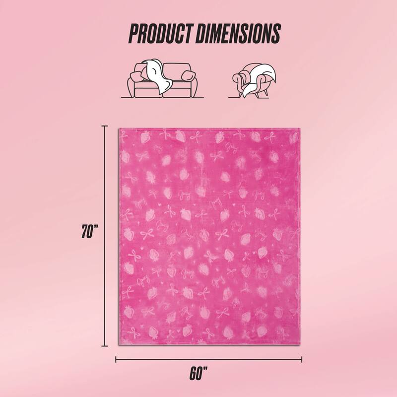 Juicy Couture 60"x70" Embossed Plush Throw Blankets
