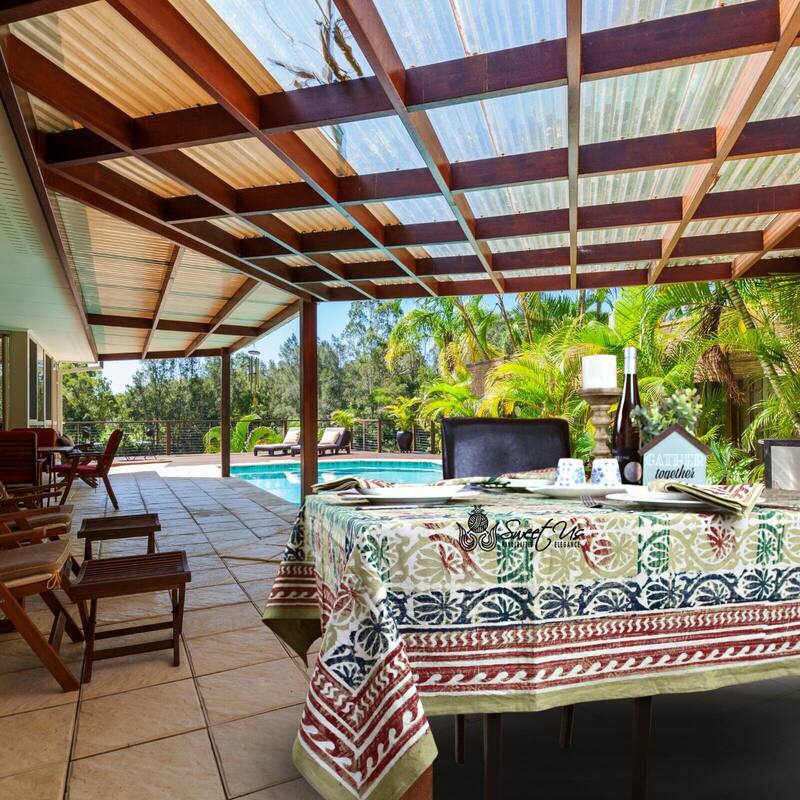 Cotton Sun-kissed Floral Tablecloth Collection - 60 x 90 in