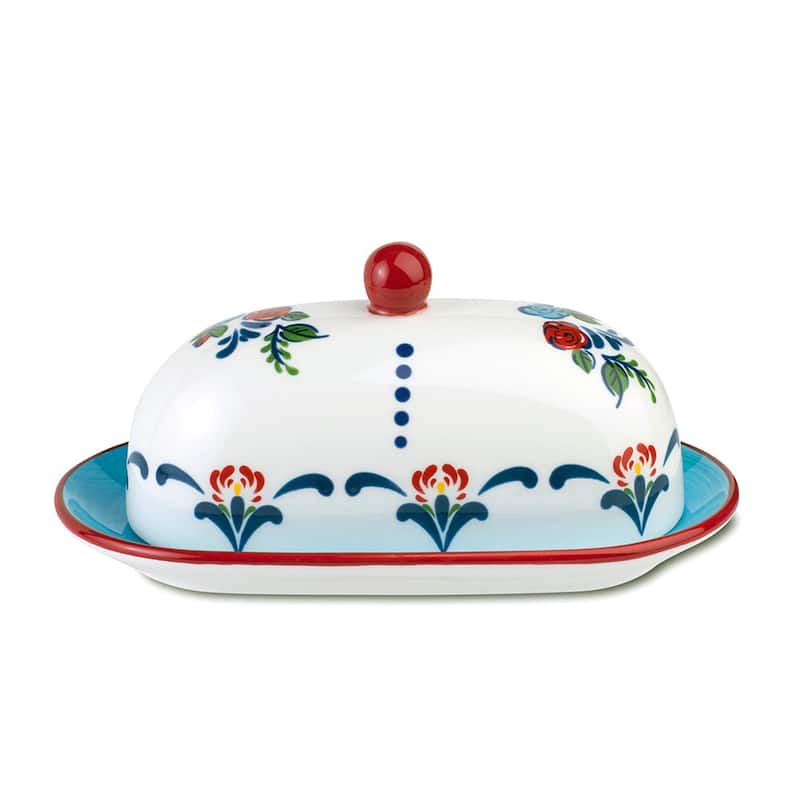 Euro Ceramica Zanzibar Butter Dish - 8.77 in. x 4.94 in. x 4.23 in.