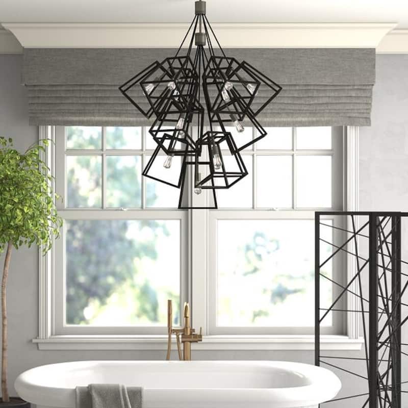 7-Light Multi Cage Industrial Pendant Lamp Stairway Chandelier