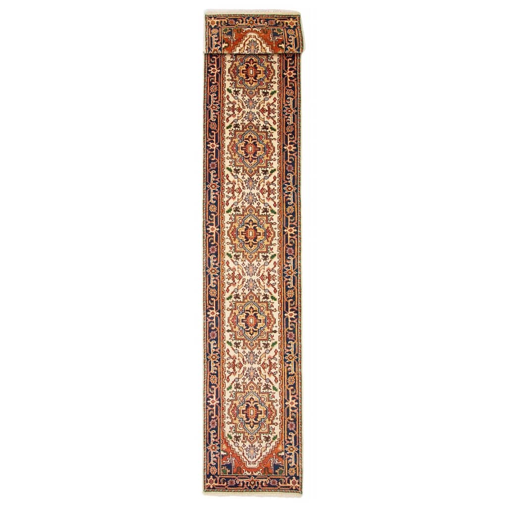 ECARPETGALLERY Hand-knotted Serapi Heritage Cream Wool Rug - 2'5 x 19'9