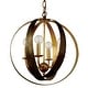 preview thumbnail 1 of 3, Luna 4 Light Bronze & Gold Sphere Mini Chandelier - 16'' W x 18'' H 16'' W x 18'' H