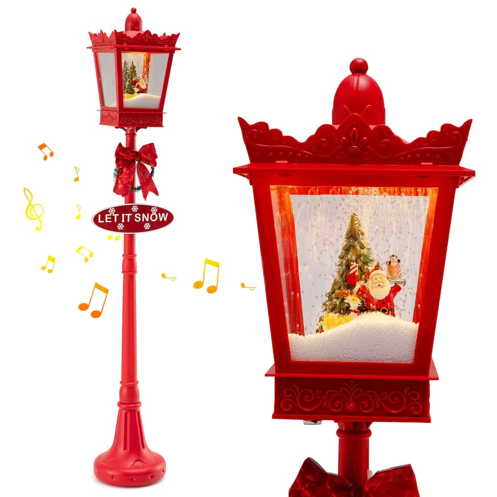 Costway 8 ft Musical Christmas Streetlight with Warm White LED Lights - See Details