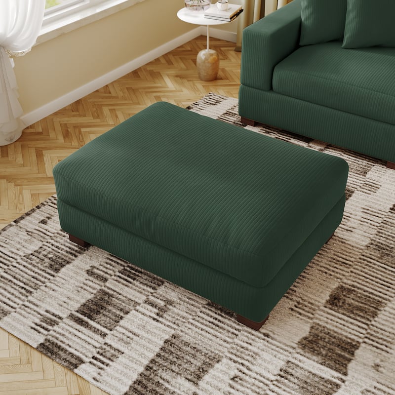 Modern Oversized striped Corduroy Ottoman