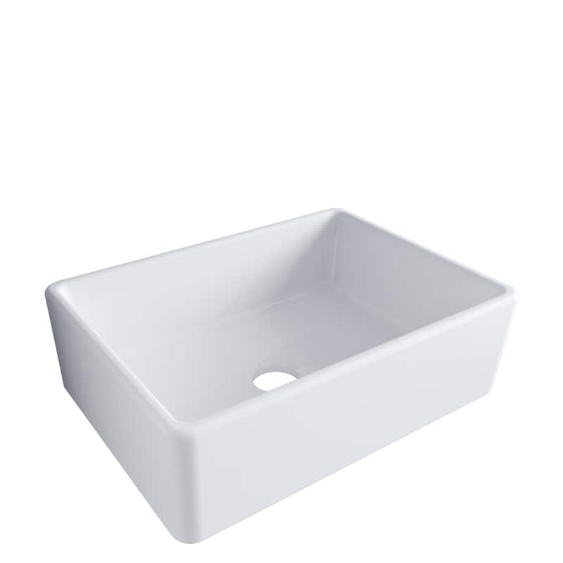 White Farmhouse Single Bowl Ceramic Kitchen Sink