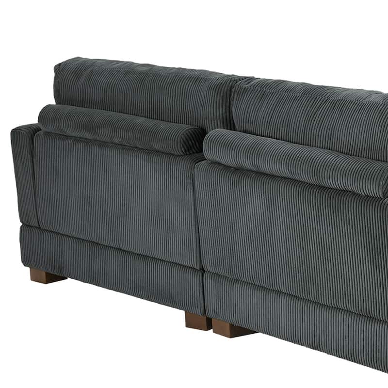 5-Piece U Shaped Couch Modular Sectional Sofa with Ottoman