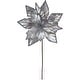 preview thumbnail 1 of 2, 24" Metallic Silver Poinsettia Floral Christmas Pick - 24
