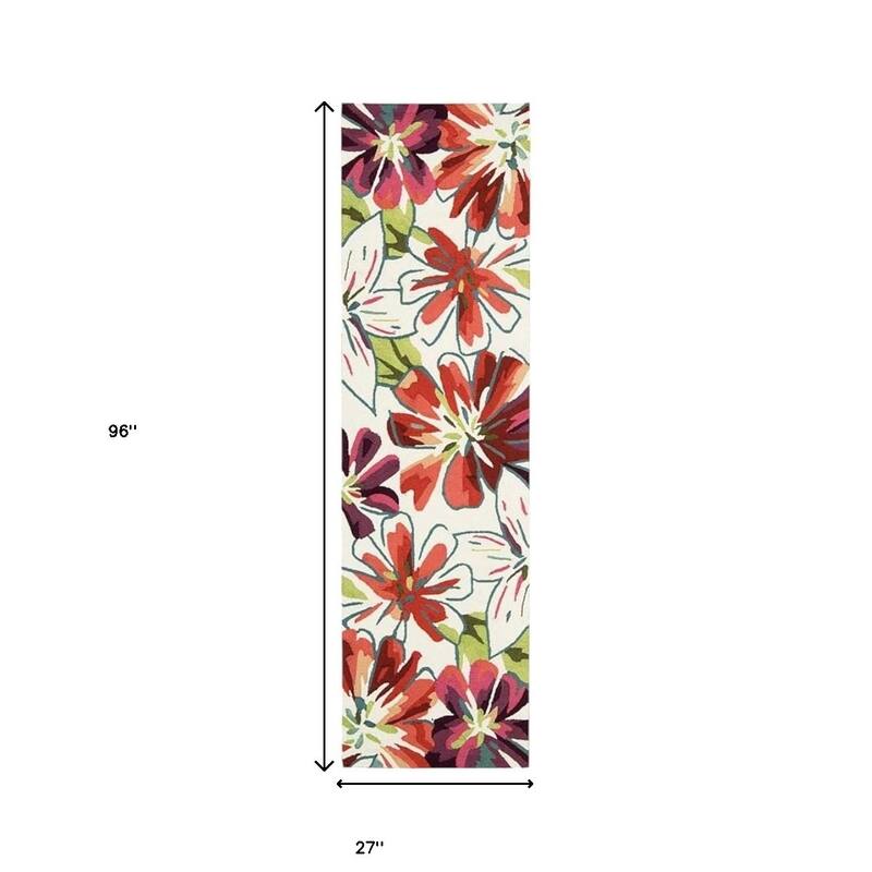 Gequ Abstract Stain Resistant Low Pile Area Rug By HomeRoots - 96' X '27' X '0.25
