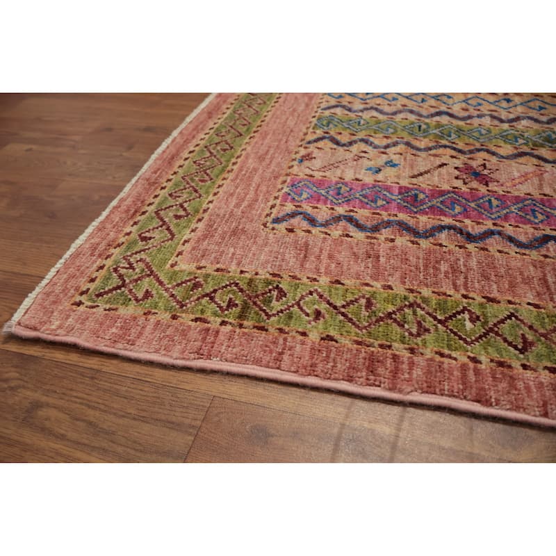 Hand Knotted Oriental 100% Wool Carpet Traditional Geometric Multi-Colored Ziegler Area Rug - 10' 0'' X 8' 0''