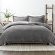 preview thumbnail 41 of 98, Soft Essentials Oversized 3-piece Microfiber Duvet Cover Set Grey - Twin - Twin XL