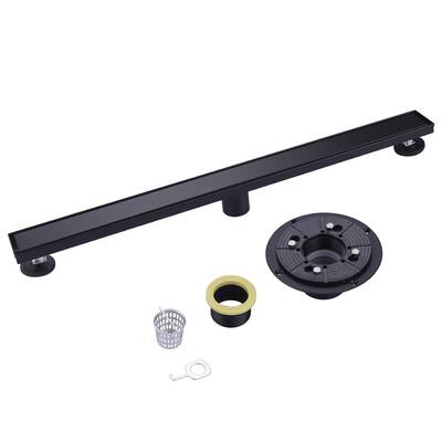 WOWOW Modern Stainless Steel Drain Trough with Removable Cover Plate - 32 in