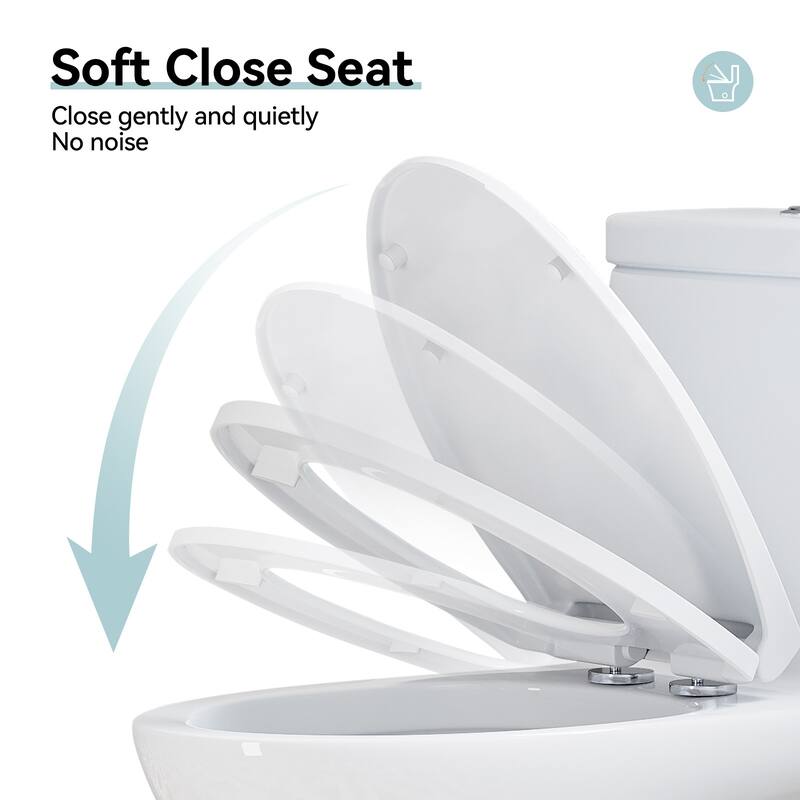 HOROW 1 Piece Dual Flush Elongated Toilet White 0.8 1.28 GPF Seat Included - N/A