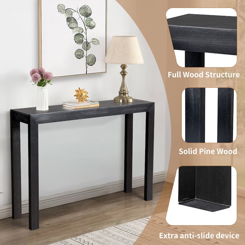 Pinewood Entryway Table Console with Sturdy Surface 220 lbs - 46.1 x 11.8 x 31.9 in
