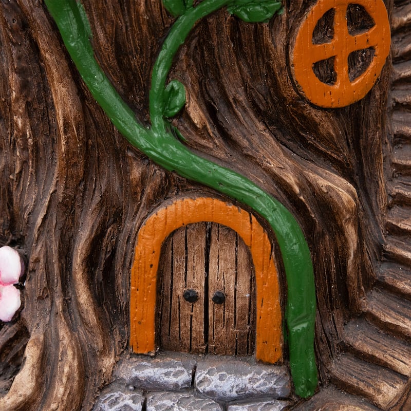 Outdoor Garden Fairy Tree Stump Plant Stand - 13.75"