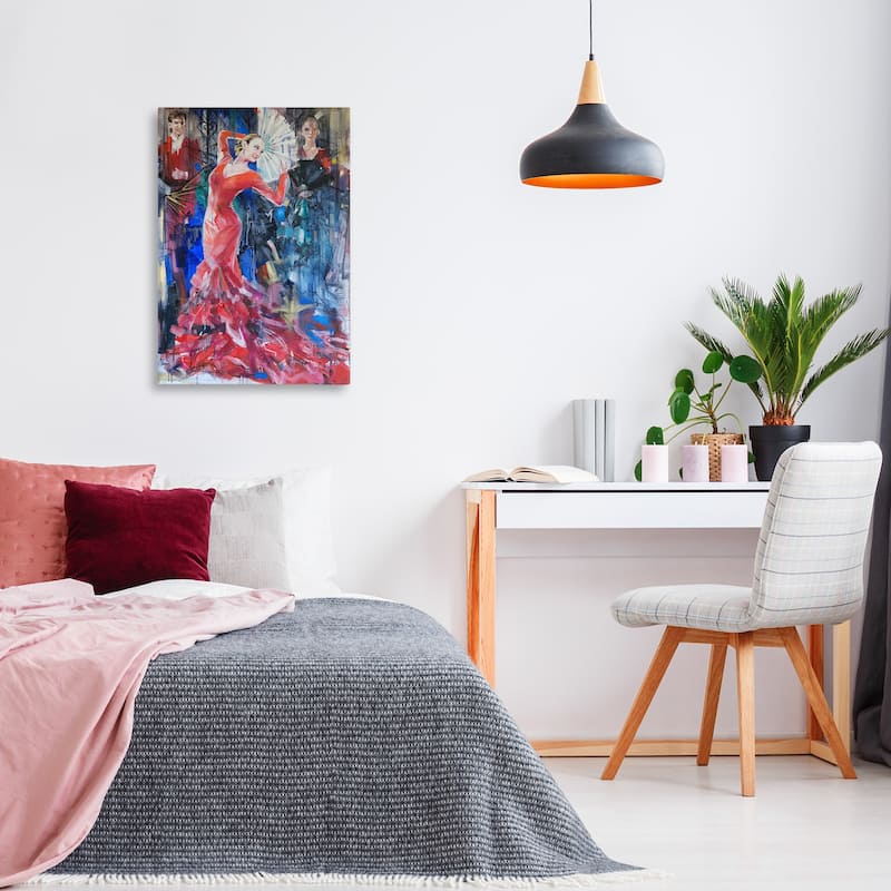 Stupell Bold Dancer with Fan Canvas Wall Art Design By Lucille Lee