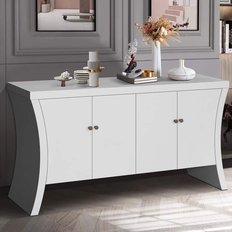 4-door Sideboard with sturdy wooden legs