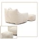 preview thumbnail 19 of 23, Plush Cloud-Like Bean Bag Chair & Ottoman Set - Soft Microsuede Lounger for Living Room/Playroom