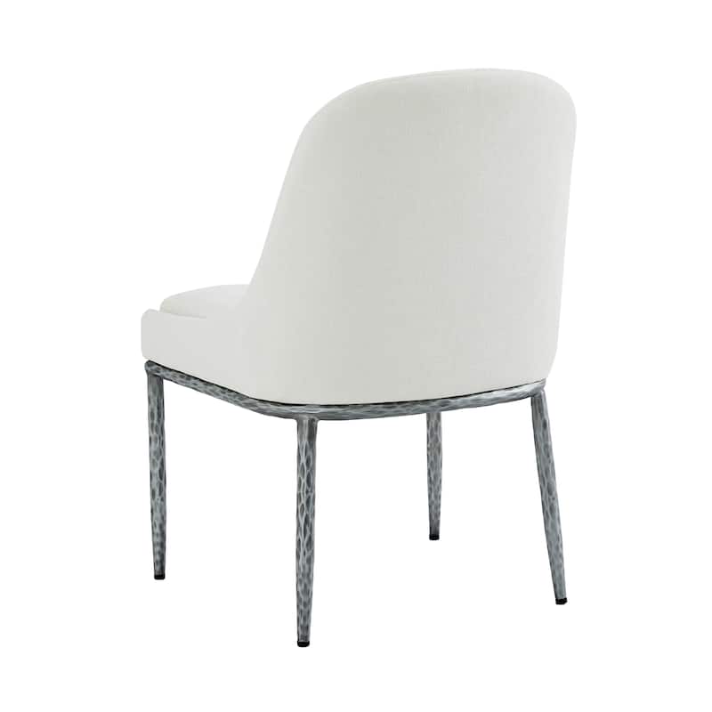 Christopher Knight Home - Ameson Modern Upholstered Dining Chairs with Hammered Metal Legs & Padded Seat, Set of 2 - Set of 2