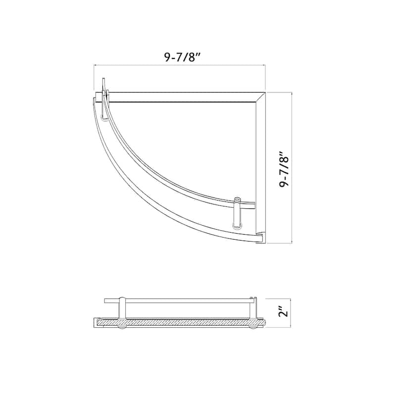 Dowell 2008/001 Series Corner Glass Shelf