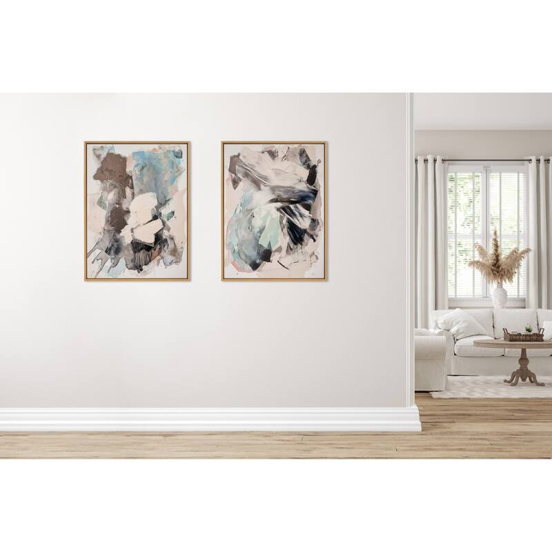 Kate and Laurel Sylvie Painted Flow I Framed Canvas by Amy Lighthall