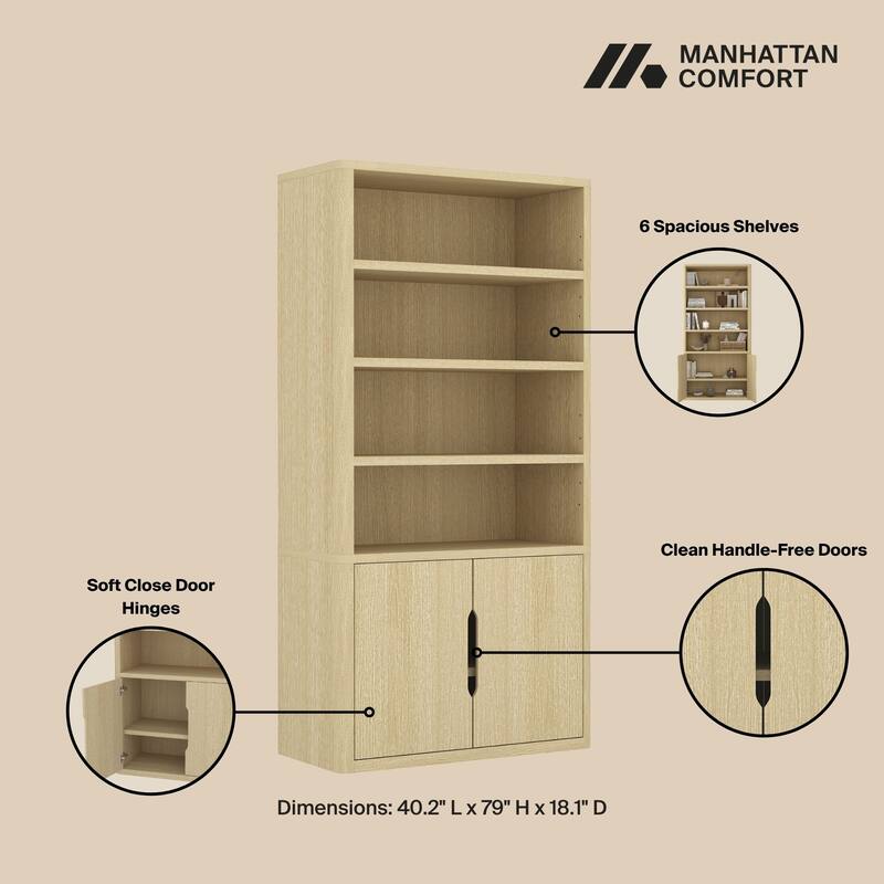 Manhattan Comfort Rivington Modern 40 In Bookcase Cabinet