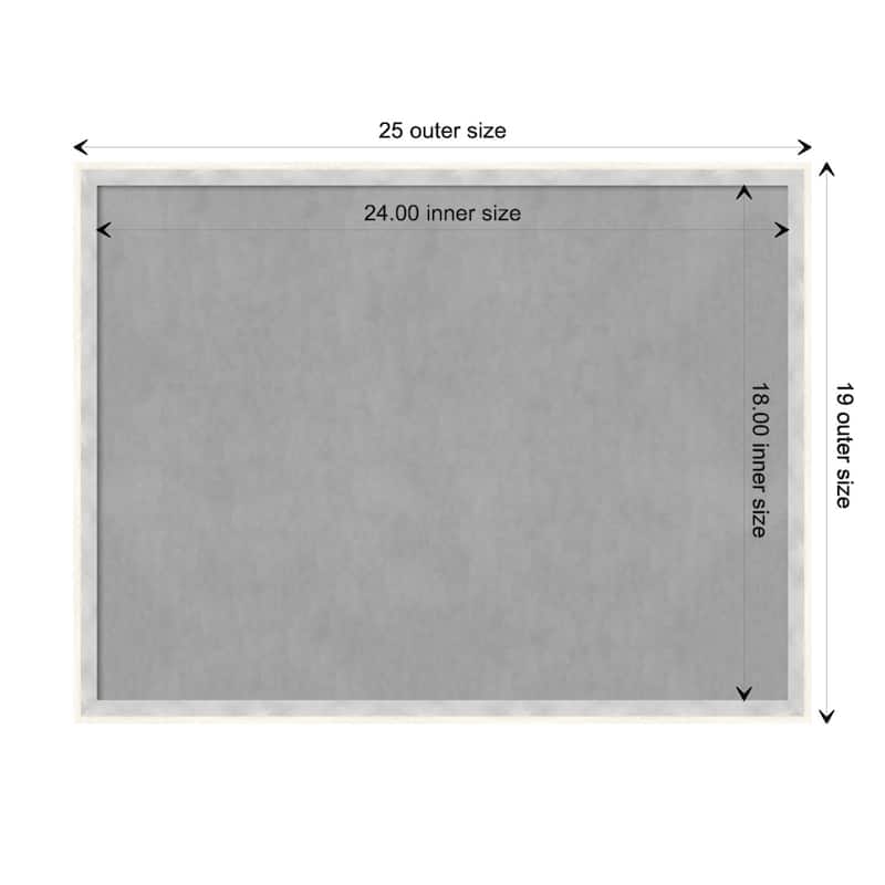 Amanti Art Paige White Silver Framed Magnetic Board - Board Size 24x18