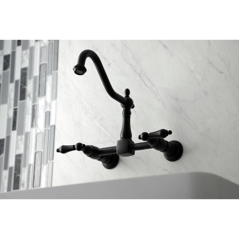 Kingston Brass Heritage Two-Handle Wall Mount Kitchen Faucet