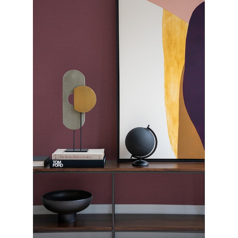 Advantage Estefan Maroon Distressed Texture Wallpaper - 20.9in x 396in x 0.025in - 20.9in x 396in x 0.025in