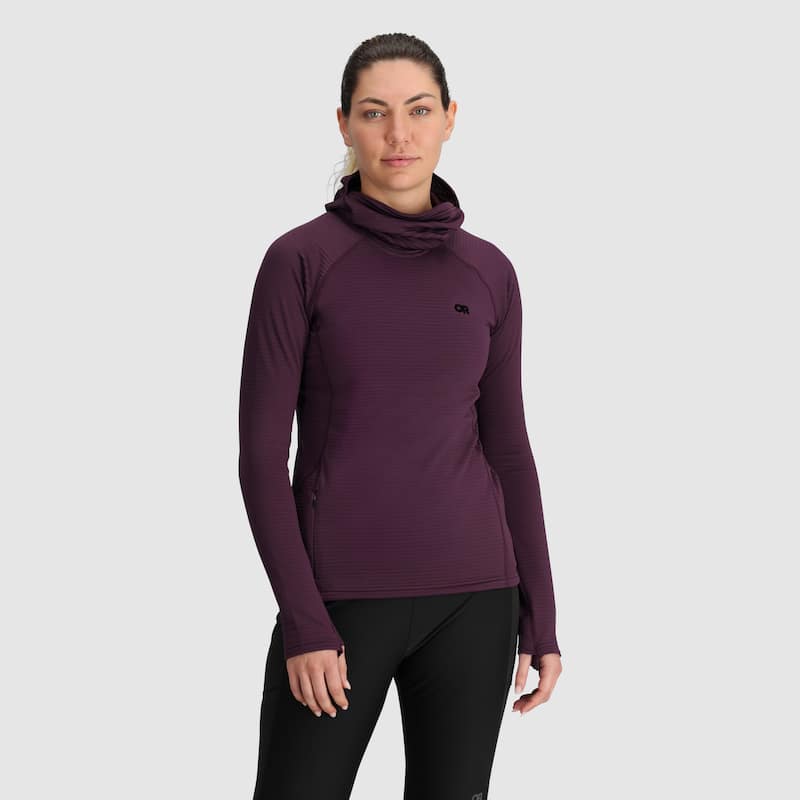 Outdoor Research Women's Vigor Grid Fleece Pullover Hoodie - XS - Amethyst