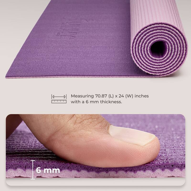 Sunny Health & Fitness Anti-Slip Dual Color Exercise Yoga Mat (Purple) - SF-EM02-PR