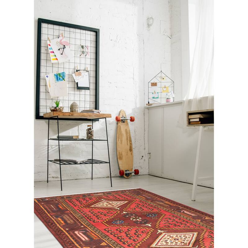 ECARPETGALLERY Hand-knotted Andelz Red Wool Rug - 3'3 x 5'2