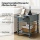 preview thumbnail 13 of 22, Eric Traditional 26" Tall Solid Wood End Table with Built-in Charging Station and Extendable Tray Set of 2 by HULALA HOME