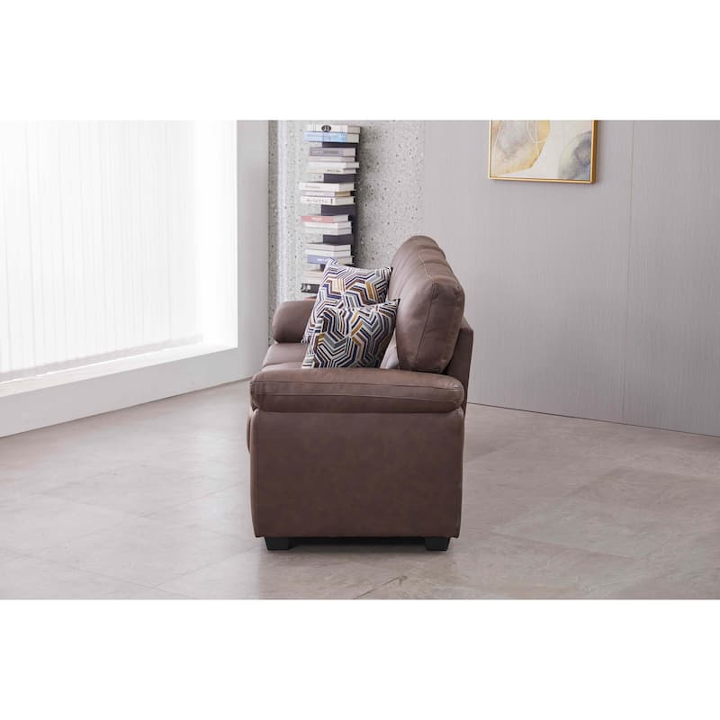 80.5'' Wide Faux Leather Sofa