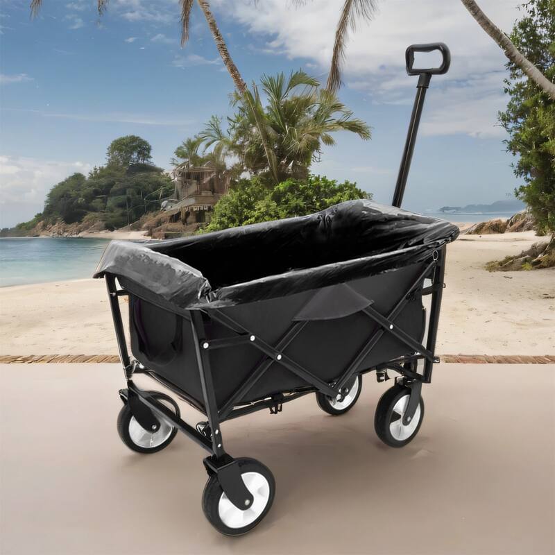 Multi-Use Foldable Wagon with 3 Liner Bags - Heavy Duty Utility Cart
