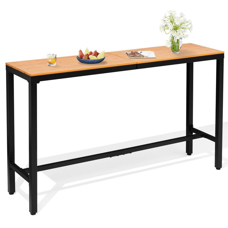 Crestlive Products Patio Outdoor Bar Table Rectangle Pub Table