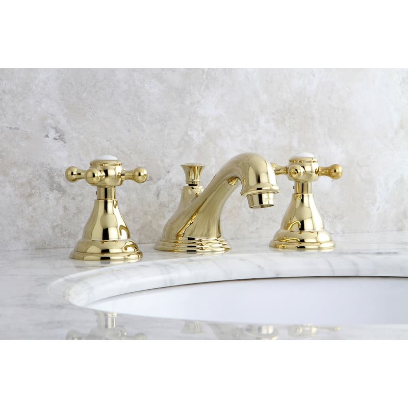 Royale Deck Mount Widespread Bathroom Faucet with Brass Pop-Up