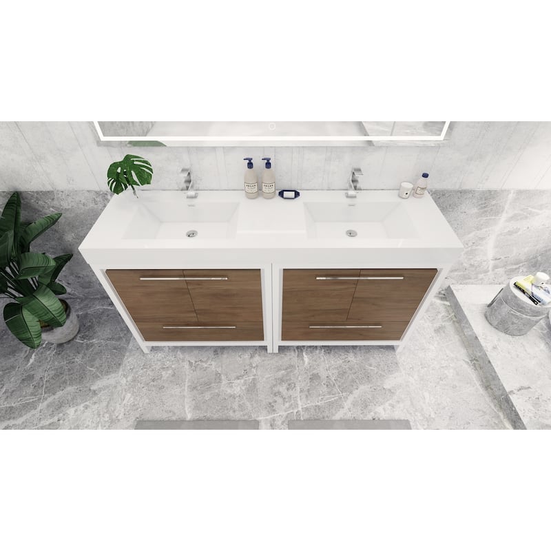 Dove 72'' Freestanding Vanity with Double Reinforced Acrylic Sink
