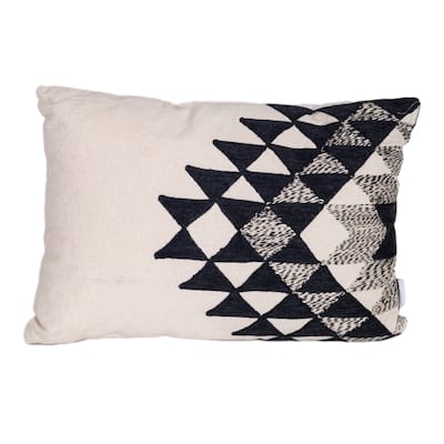 Geometric Rectangular Throw Pillow - 20" - Beige and Black
