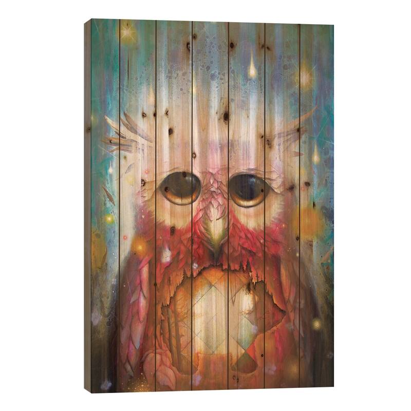 Ancient Rain Print On Wood by Scott Mills - Multi-Color - 26x18x1.5