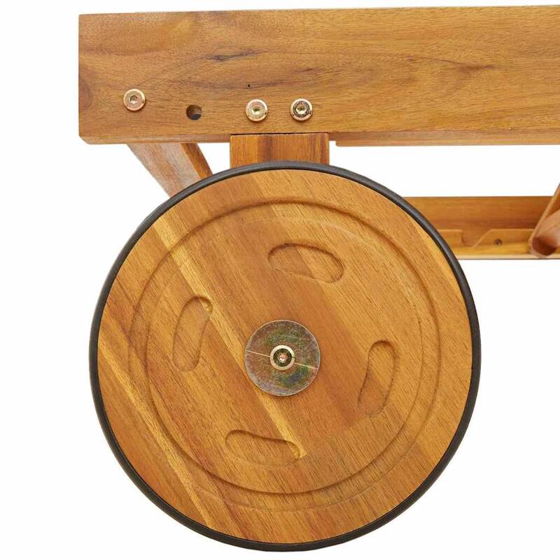 vidaXL Sun Lounger Reclining Red 200 x 67 x 84cm Solid Acacia wood - 78.7 x 26.4 x 33.1