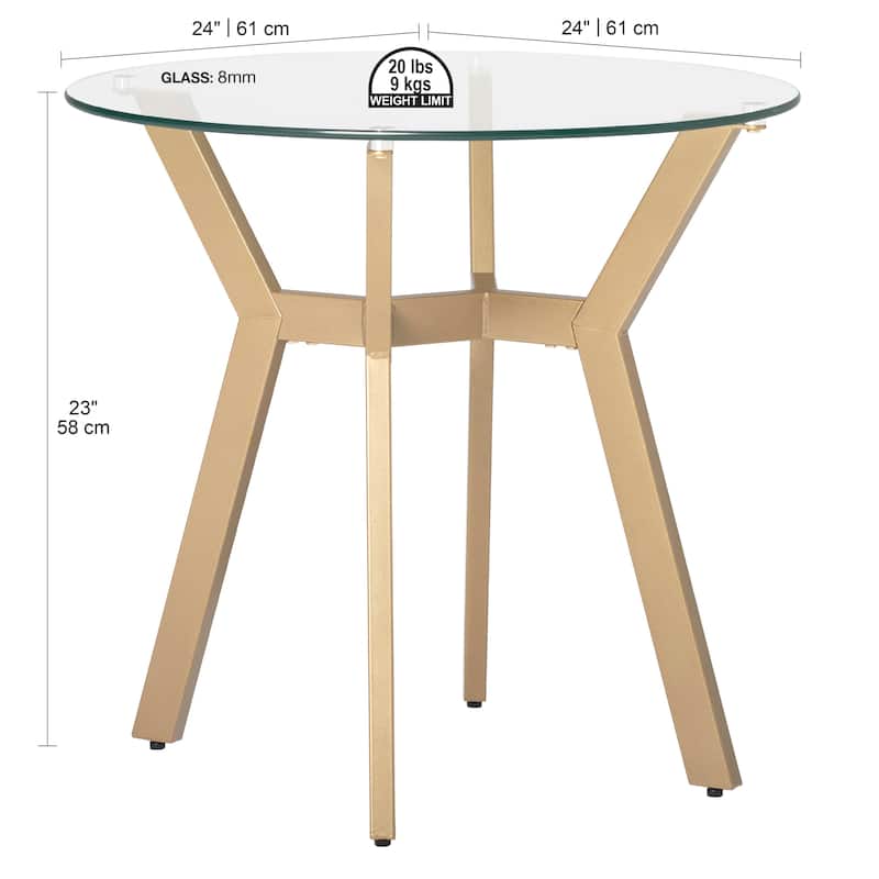 Carson Carrington Gidsholm Metal and Glass 24-inch Round End/Side Table