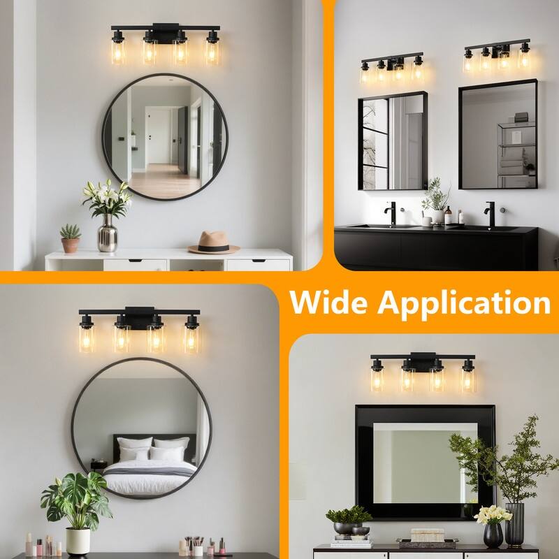 Bathroom Vanity Light With Clear Glass Shades For Vanity Mirror, Bathroom, Or Hallway