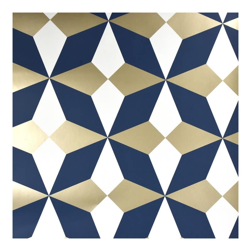 Fine Decor Newby Navy Geometric Wallpaper - 20.5 x 396 x 0.025