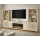 preview thumbnail 2 of 0, Modern 72" TV Console with Two Bookcases, Four Door Entertainment Stand, Wood Accent Cabinet/Credenza, Fully Assembled, Black White