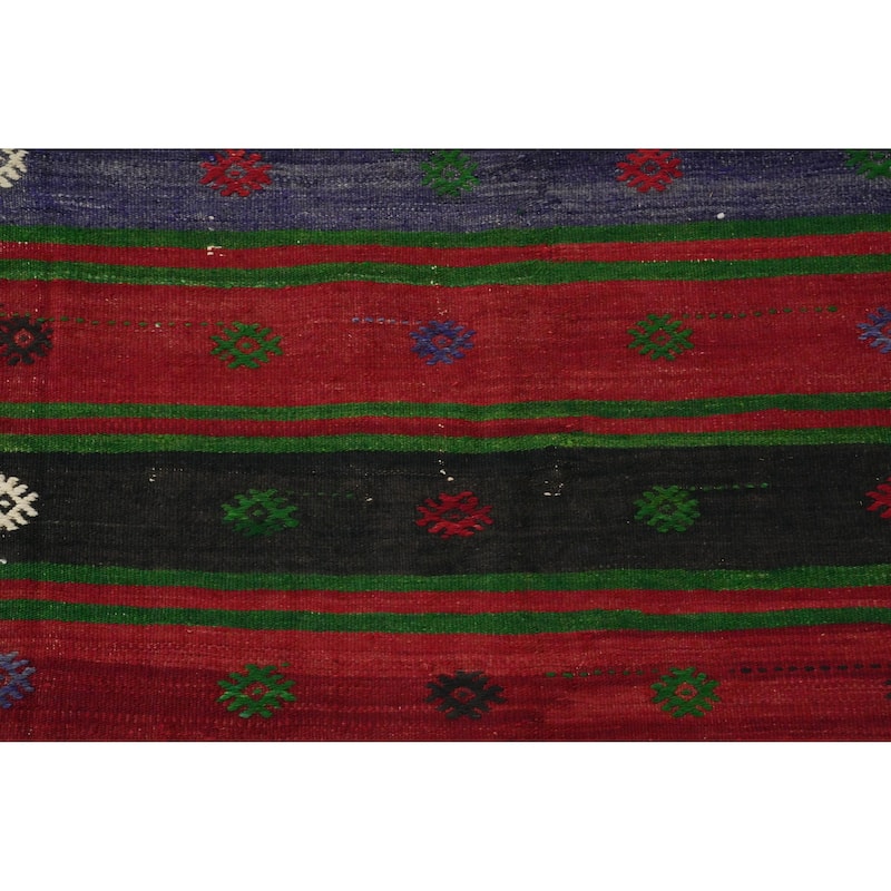 Hand Woven Oriental 100% Wool Carpet Southwestern Tribal Red Kilim Area Rug - 7' 11'' X 4' 11''